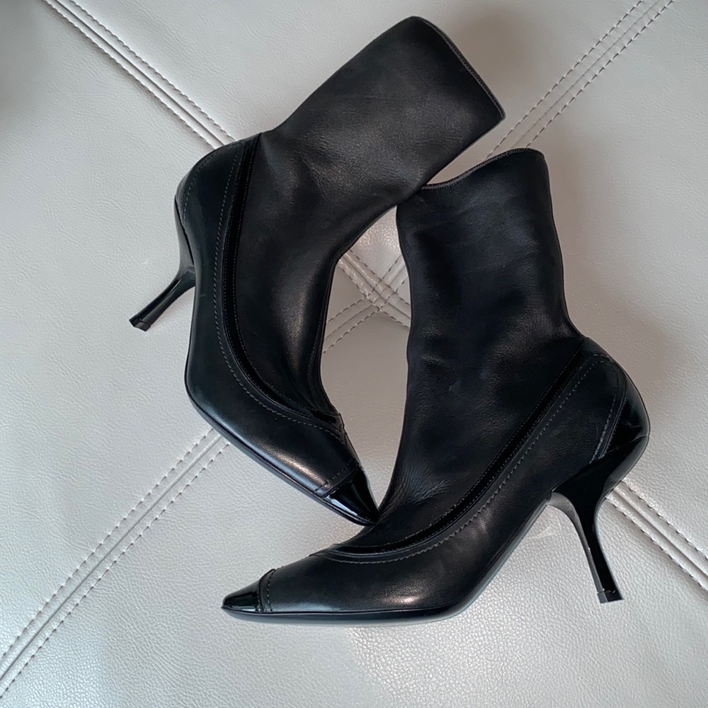 BOTTEGA VENETA Leather Sock Booties Heels 38